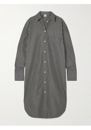 TOTEME - Striped Organic Cotton-poplin Midi Shirt Dress - Black - DK32,DK34,DK36,DK38,DK40,DK42