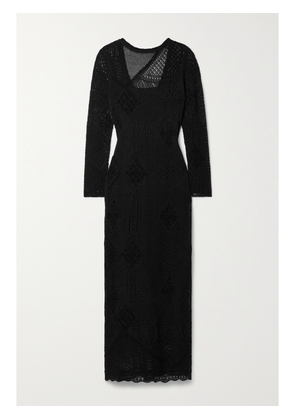 LAFAYETTE 148 - Crochet-knit Cotton Midi Dress - Black - x small,small,medium,large,x large