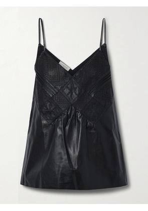 LAFAYETTE 148 - Broderie Anglaise Leather Top - Black - x small,small,medium,large,x large