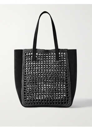 KHAITE - Zoe Small Leather And Raffia Tote - Black - One size