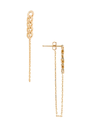 Natalie B Jewelry Lennox Chain Earring in Metallic Gold.