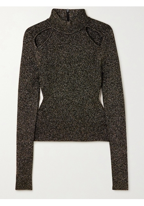 MICHAEL MICHAEL KORS - Cutout Metallic Knitted Top - Black - xx small,x small,small,medium,large,x large