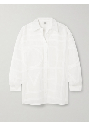 TOTEME - Embroidered Organic Cotton And Silk-blend Voile Shirt - White - DK32,DK34,DK36,DK38,DK40,DK42