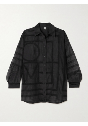 TOTEME - Embroidered Organic Cotton And Silk-blend Voile Shirt - Black - DK32,DK34,DK36,DK38,DK40,DK42