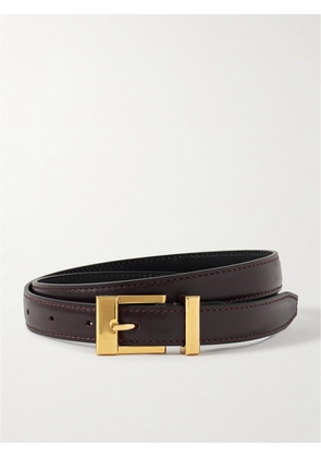 KHAITE - Manhattan Leather Belt - Burgundy - 70,75,80,85,90