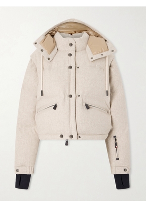 Moncler Grenoble - Yintab Convertible Hooded Padded Wool-flannel Down Ski Jacket - Neutrals - 00,1,2,3,4,5