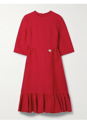 Valentino Garavani - Embellished Wool And Silk-blend Crepe Midi Dress - Red - IT36,IT38,IT40,IT42,IT44,IT46,IT48