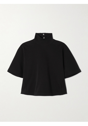 Alaïa - Cropped Cotton-jersey Turtleneck T-shirt - Black - FR 34,FR 36,FR 38,FR 40,FR 42,FR 44,FR 46