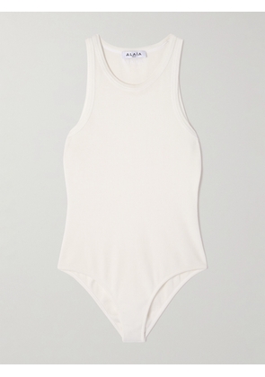 Alaïa - Ribbed-knit Bodysuit - Off-white - FR 34,FR 36,FR 38,FR 40,FR 42,FR 44