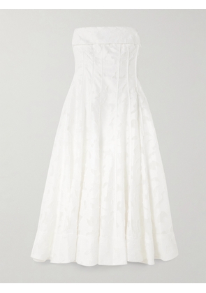 SIMKHAI - Imogen Strapless Fil Coupé Jacquard Midi Dress - White - US0,US2,US4,US6,US8,US10,US12