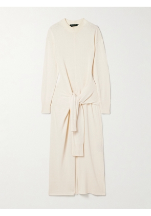 Proenza Schouler - Luca Tie-detailed Silk-blend Maxi Dress - Off-white - x small,small,medium