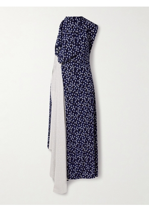 Proenza Schouler - Devyn Asymmetric Draped Floral-print Poplin Maxi Dress - Blue - US0,US2,US4,US6,US8,US10,US12