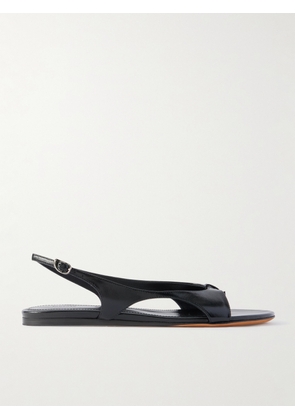 Proenza Schouler - Slash Cutout Glossed-leather Slingback Sandals - Black - IT35,IT35.5,IT36,IT36.5,IT37,IT37.5,IT38,IT38.5,IT39,IT39.5,IT40,IT40.5,IT41,IT41.5,IT42