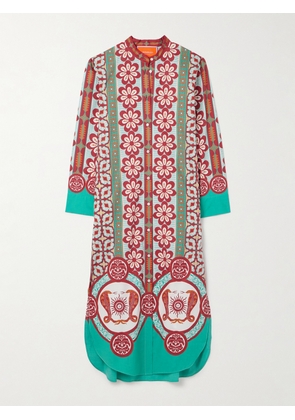 La DoubleJ - Sundowner Floral-print Cotton-poplin Midi Shirt Dress - Multi - xx small,x small,small,medium,large,x large