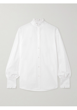 Valentino Garavani - Ruffled Cotton-poplin Shirt - White - IT36,IT38,IT40,IT42,IT44,IT46,IT48,IT50