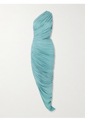 Alaïa - One-shoulder Asymmetric Cutout Jersey Dress - Blue - FR 34,FR 36,FR 38,FR 40,FR 42,FR 44