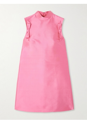 Valentino Garavani - Bow-detailed Silk-twill Mini Dress - Pink - IT36,IT38,IT40,IT42,IT44,IT46,IT48