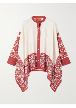La DoubleJ - Printed Silk-twill Shirt - White - xx small,x small,small,medium,large,x large,xx large