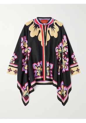 La DoubleJ - Printed Silk-twill Shirt - Black - xx small,x small,small,medium,large,x large,xx large