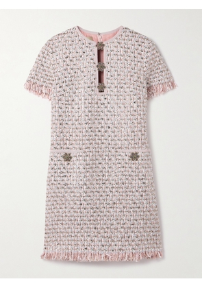 Valentino Garavani - Embellished Frayed Metallic Tweed Mini Dress - Pink - IT36,IT38,IT40,IT42,IT44,IT46