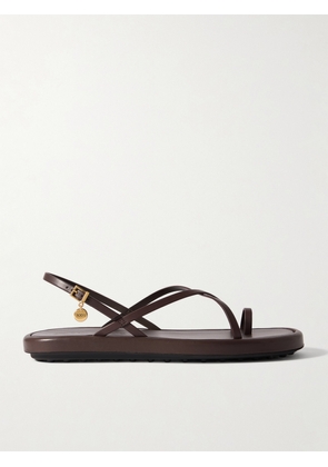 Tod's - Embellished Leather Sandals - Brown - IT36,IT36.5,IT37,IT37.5,IT38,IT38.5,IT39,IT39.5,IT40,IT40.5,IT41,IT41.5