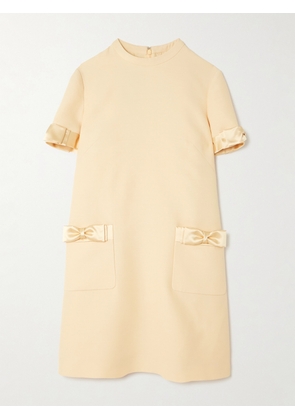 Valentino Garavani - Satin-trimmed Wool And Silk-blend Mini Dress - Cream - IT36,IT38,IT40,IT42,IT44,IT46,IT48