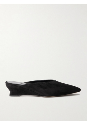 Le Monde Béryl - Suede Wedge Mules - Black - IT35,IT35.5,IT36,IT36.5,IT37,IT37.5,IT38,IT38.5,IT39,IT39.5,IT40,IT40.5,IT41,IT41.5,IT42