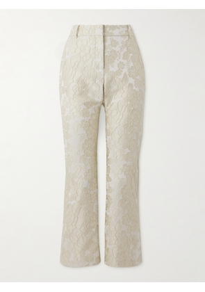 La DoubleJ - 24/7 Cropped Brocade Bootcut Pants - Cream - xx small,x small,small,medium,large,x large,xx large