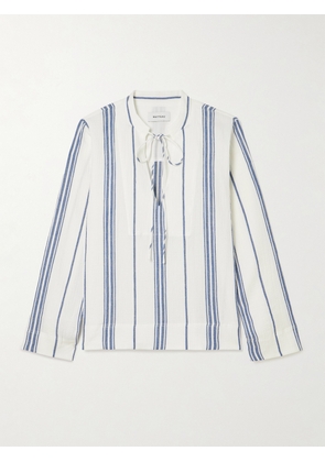 Matteau - Fisherman Striped Cotton-blend Gauze Shirt - White - 1,2,3,4,5