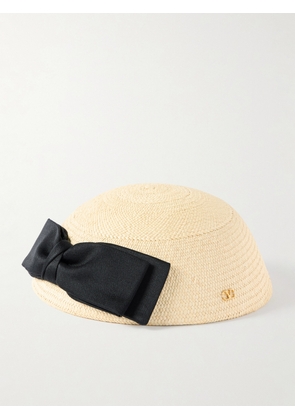 Valentino Garavani - Bow-detailed Raffia Hat - Neutrals - IT 55,IT 56,IT 57,IT 58