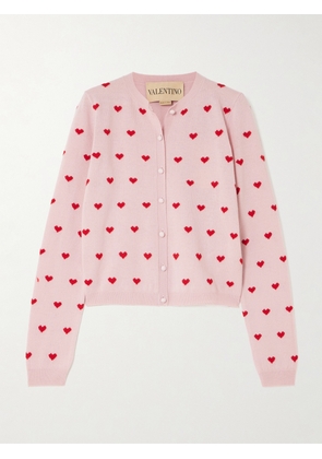 Valentino Garavani - Intarsia Wool Cardigan - Pink - xx small,x small,small,medium,large,x large