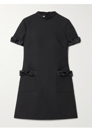 Valentino Garavani - Satin-trimmed Wool And Silk-blend Mini Dress - Black - IT36,IT38,IT40,IT42,IT44,IT46,IT48