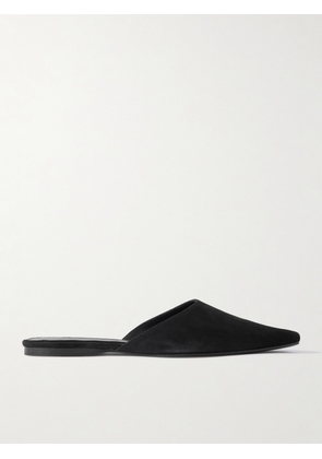 TOVE - Pheby Point-toe Suede Mules - Black - IT35,IT36,IT37,IT38,IT39,IT40,IT41