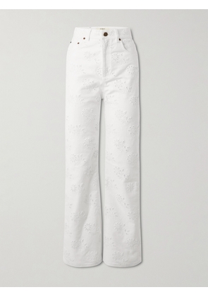 Chloé - High-rise Straight-leg Broderie Anglaise Organic Jeans - White - 25,26,27,28,29,30,31