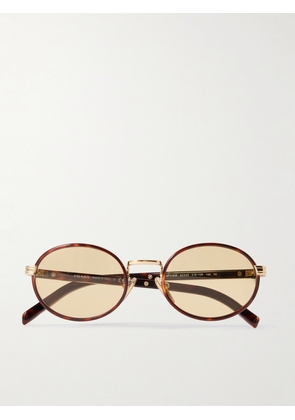 Prada Eyewear - Oval-frame Tortoiseshell Acetate And Gold-tone Sunglasses - One size