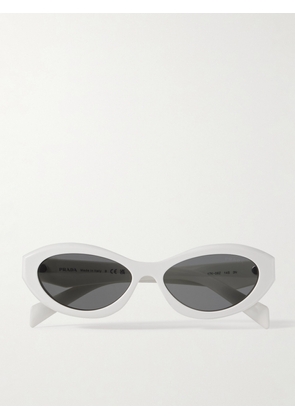 Prada Eyewear - Oval-frame Acetate Sunglasses - White - One size