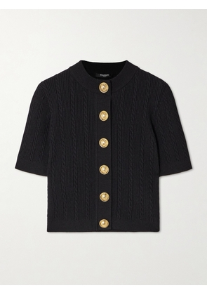 Balmain - Cable-knit Cardigan - Black - FR 34,FR 36,FR 38,FR 40,FR 42,FR 44,FR 46