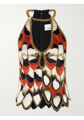 Isabel Marant - Audrana Cutout Embellished Silk Top - Black - FR 34,FR 36,FR 38,FR 40,FR 42