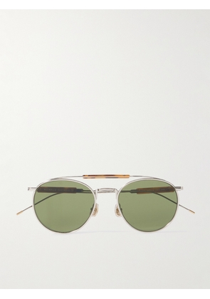 Brunello Cucinelli - Aviator-style Silver-tone And Tortoiseshell Acetate Sunglasses - Green - One size
