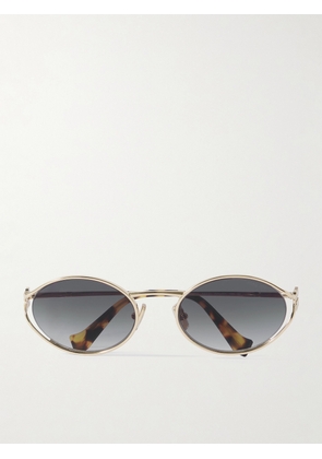 Miu Miu Eyewear - Oval-frame Gold-tone Sunglasses - One size