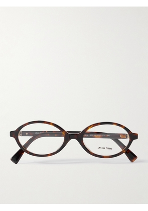 Miu Miu Eyewear - Oval-frame Tortoiseshell Acetate Optical Glasses - One size