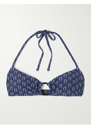 Matteau - Ring Embellished Floral-print Recycled Halterneck Bikini Top - Blue - 1,2,3,4,5