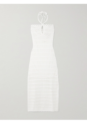 SIMKHAI - Cutout Crocheted Cotton-blend Halterneck Maxi Dress - Ivory - x small,small,medium,large,x large