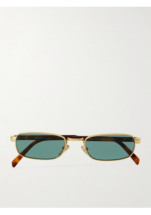 Prada Eyewear - Rectangle-frame Gold-tone And Tortoiseshell Acetate Sunglasses - One size