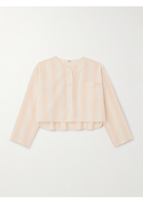 Chloé - Cropped Striped Cotton-poplin Shirt - Orange - FR 34,FR 36,FR 38,FR 40,FR 42,FR 44,FR 46