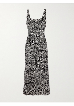Matteau - Printed Silk-crepe Maxi Dress - Black - 1,2,3,4,5