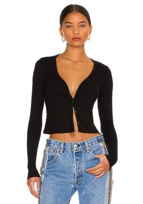 LA Made Sweet V Cardi in Black. Size L. Also in XS, S, M, XL.