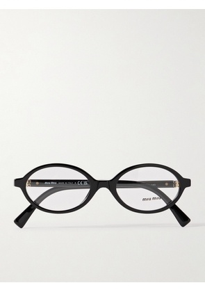 Miu Miu Eyewear - Oval-frame Acetate Optical Glasses - Black - One size