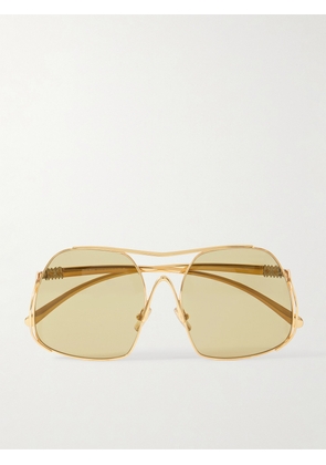 Miu Miu Eyewear - Square-frame Gold-tone Sunglasses - One size