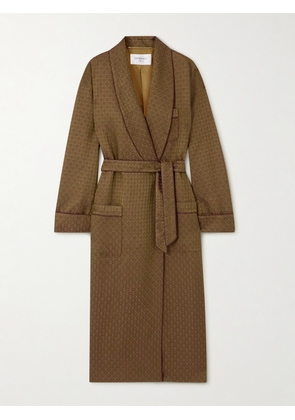 SAINT LAURENT - Belted Jacquard Coat - Metallic - FR 34,FR 36